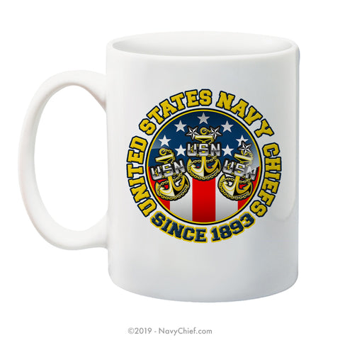 "USN Chiefs - Since 1893" - 15 oz Coffee Mug - NavyChief.com - Navy Pride, Chief Pride.