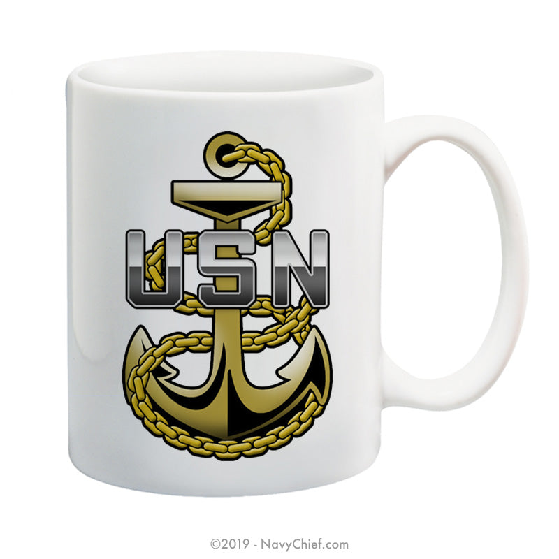 "Navy Chief Fouled Anchor" - 15 oz Coffee Mug - NavyChief.com - Navy Pride, Chief Pride.