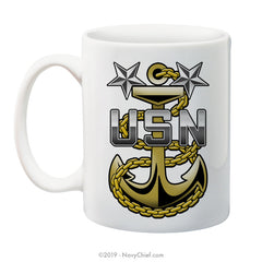 "Navy Master Chief Fouled Anchor" - 15 oz Coffee Mug - NavyChief.com - Navy Pride, Chief Pride.