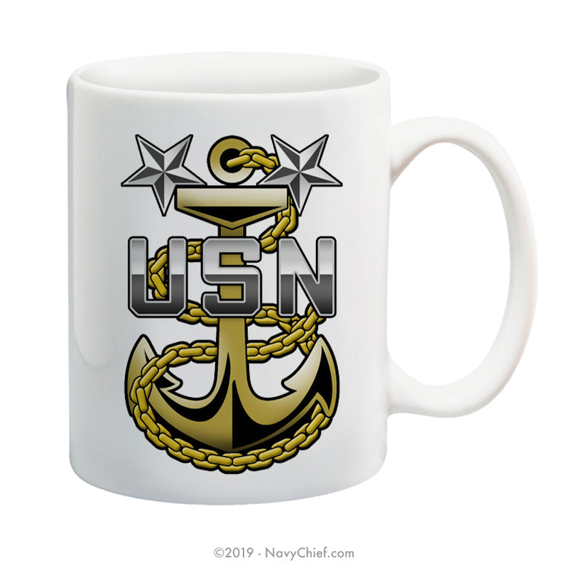 "Navy Master Chief Fouled Anchor" - 15 oz Coffee Mug - NavyChief.com - Navy Pride, Chief Pride.