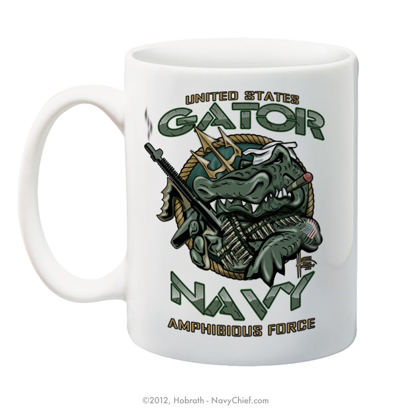 "U.S. Gator Navy Amphibious Force" 15 oz Coffee Mug - NavyChief.com - Navy Pride, Chief Pride.
