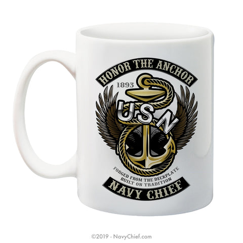 "Honor the Anchor" - 15 oz Coffee Mug - NavyChief.com - Navy Pride, Chief Pride.