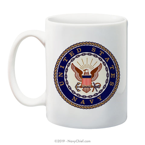 "Navy Emblem" - 15 oz Coffee Mug - NavyChief.com - Navy Pride, Chief Pride.