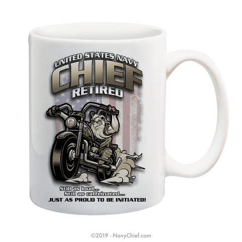 "Retired Biker" - 15 oz Coffee Mug - NavyChief.com - Navy Pride, Chief Pride.