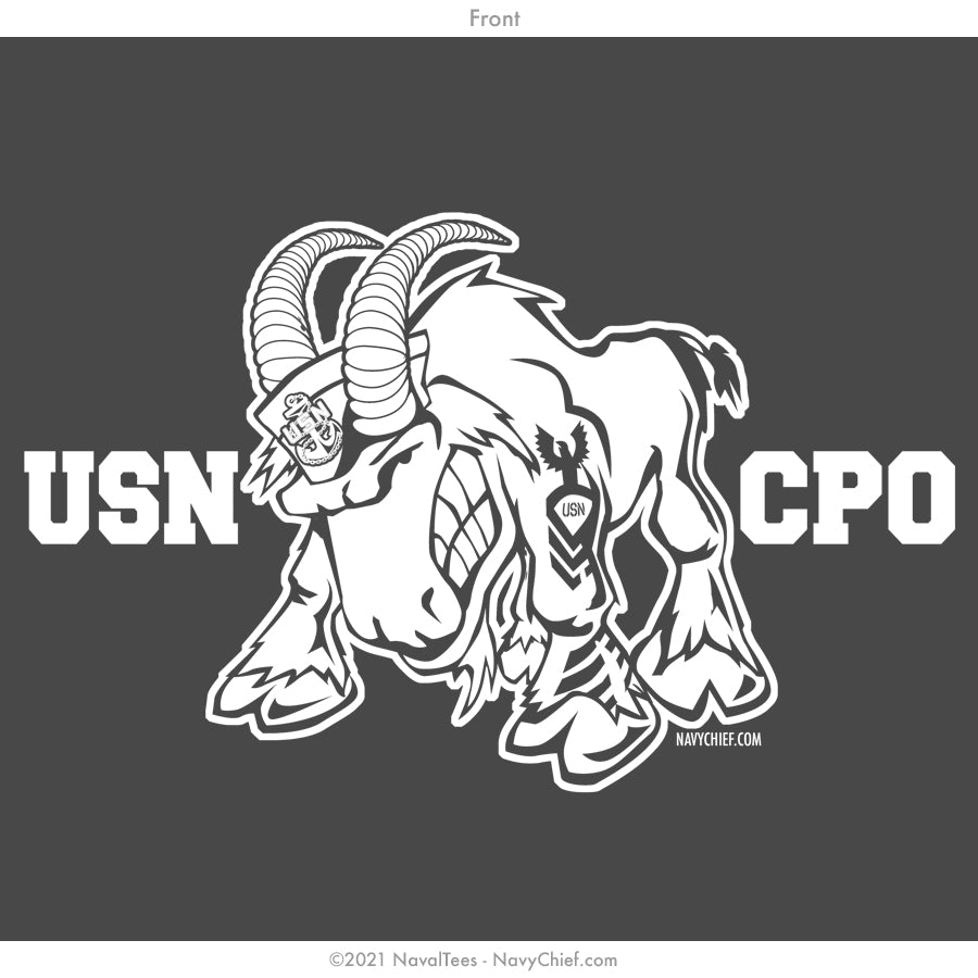 "USN CPO Goat" Tee - Charcoal