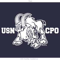 "USN CPO Goat" Hooded Sweatshirt - Navy