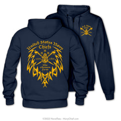 "Chosen Few Tribal" Zippered Hooded Sweatshirt | Navy