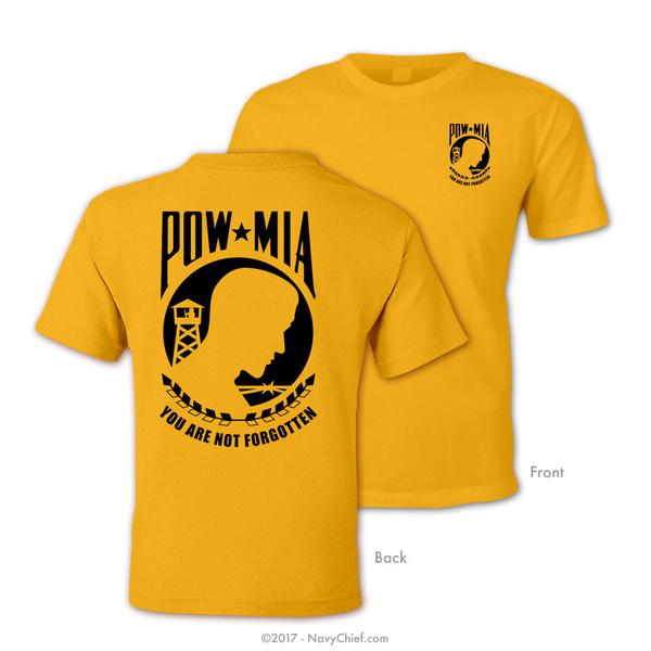 POW/MIA - Gold Tee - NavyChief.com - Navy Pride, Chief Pride.