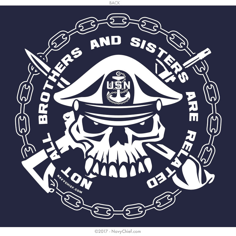 "Not All Brothers and Sisters Are Related" - Pocket Tee, Navy - NavyChief.com - Navy Pride, Chief Pride.