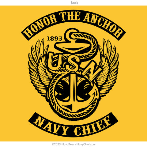 "Honor the Anchor" Long Sleeve Tee - Gold