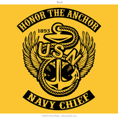 "Honor The Anchor" Moisture Wicking Long Sleeve Tee - Gold