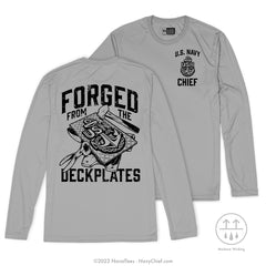"Tempered By Tradition" Moisture Wicking Long Sleeve Tee - Grey