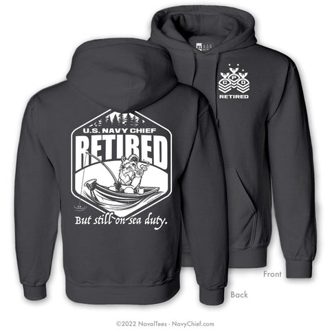 "Sea Duty" Hooded Sweatshirt - Charcoal