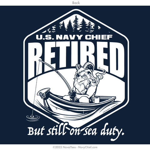 "Sea Duty" Zippered Hooded Sweatshirt - Navy