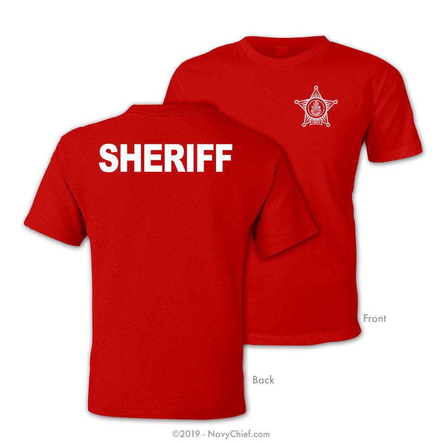 CPO Sheriff T-shirt, Red - NavyChief.com - Navy Pride, Chief Pride.