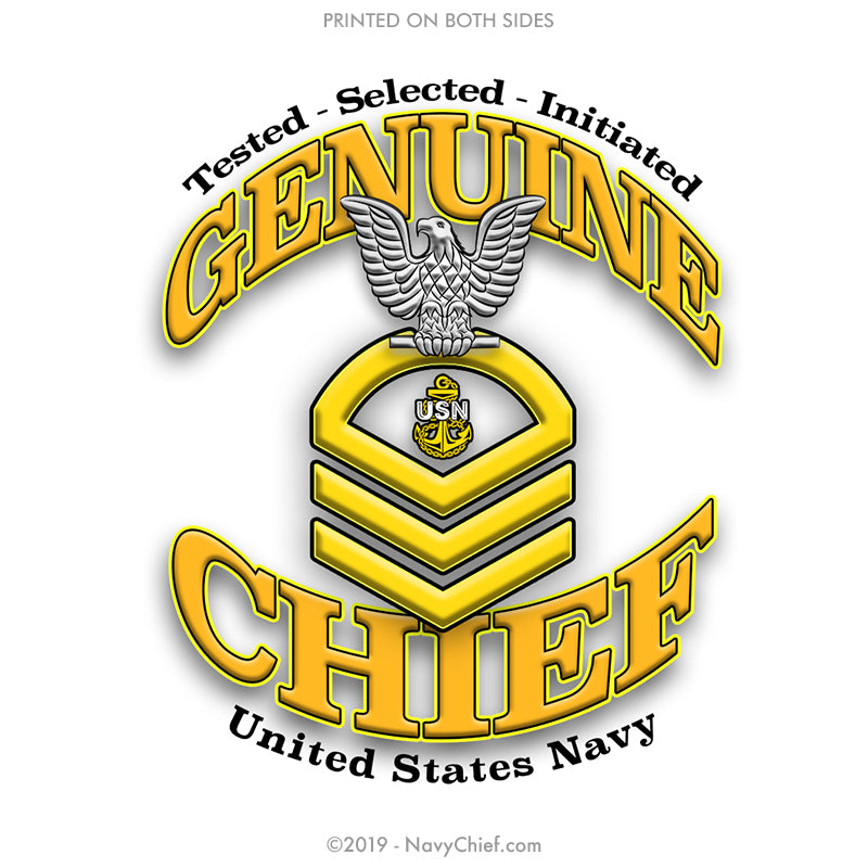 "Genuine CPO" Aluminum Water Bottle - Silver - NavyChief.com - Navy Pride, Chief Pride.